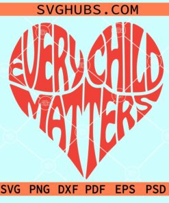 Every child matters wavy text heart shape svg