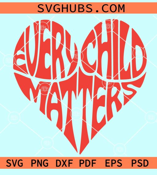 Every child matters wavy text heart shape svg