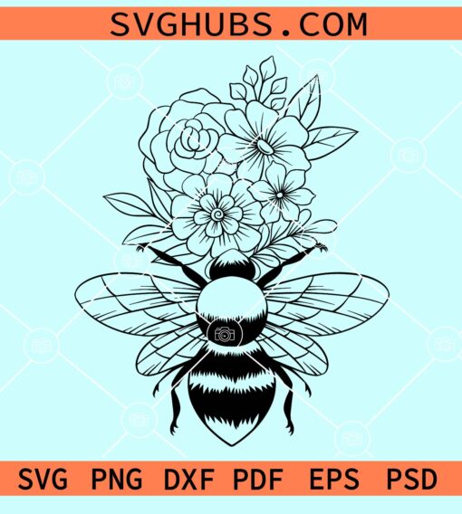 Floral bee svg