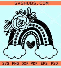 Floral boho rainbow svg
