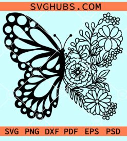 Floral butterfly svg