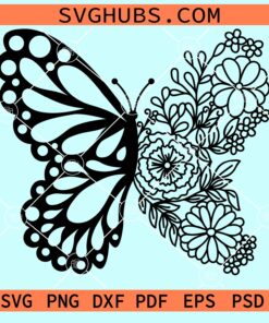 Floral butterfly svg