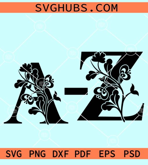 Floral letters svg