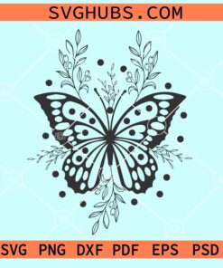 Floral monarch butterfly svg