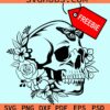 Floral skull SVG free