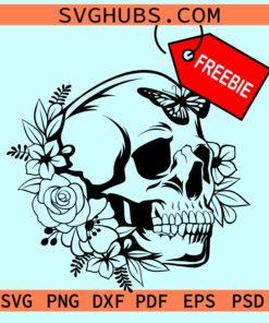 Floral skull SVG free