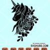 Floral unicorn svg