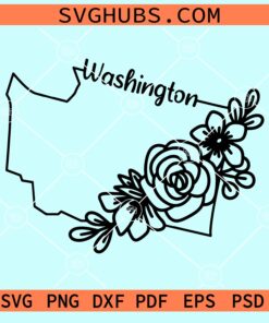 Floral washington state map svg