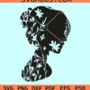 Floral woman silhouette svg