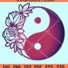 Floral yin yang svg