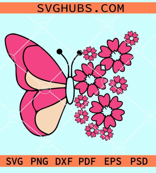Flower Butterfly Svg