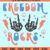 Freedom rocks Skeleton hands rock symbol svg
