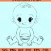 Funny hand drawn baby svg