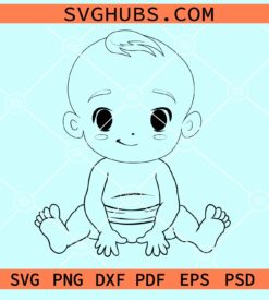Funny hand drawn baby svg