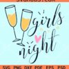 Girls night wine glasses svg