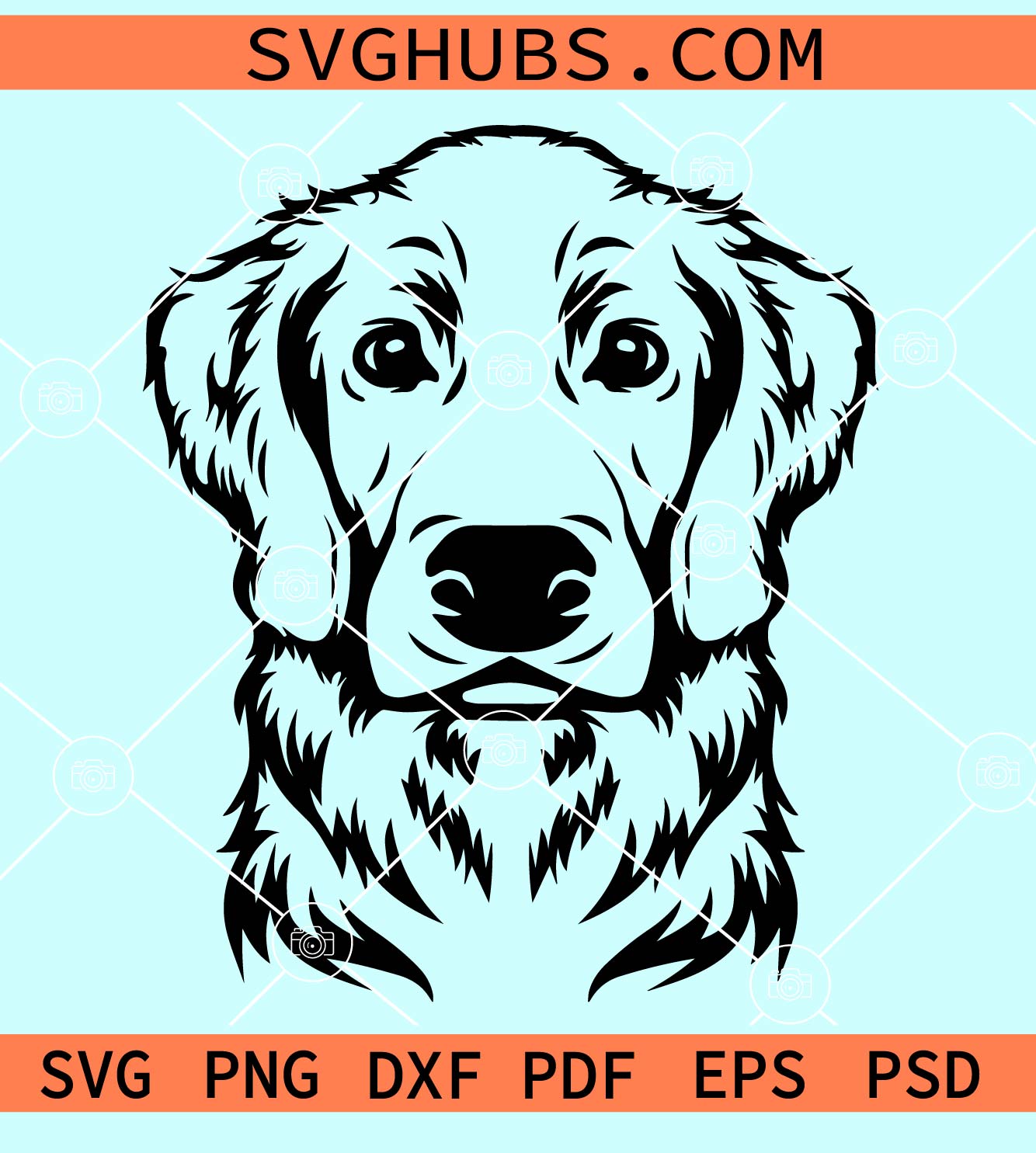 Golden retriever Clip Art svg, Dog SVG, Golden retriever Face Svg
