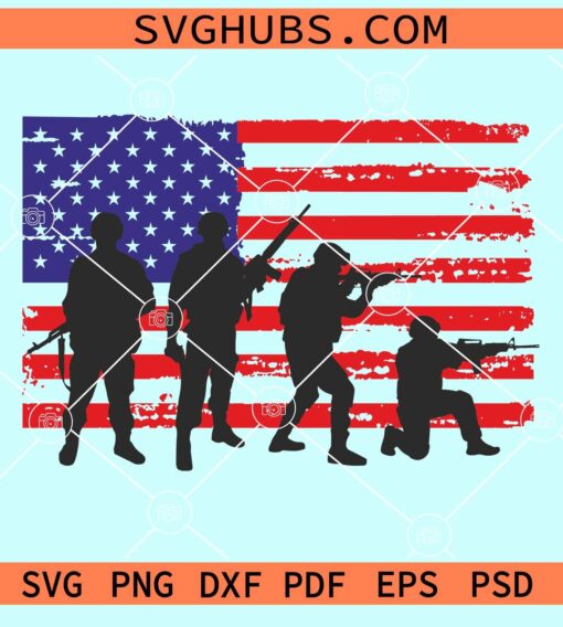 Grunge veterans US Flag svg