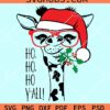 HO HO HO Y'all Christmas giraffe svg