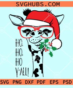 HO HO HO Y'all Christmas giraffe svg