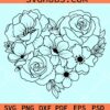 Heart made of flowers svg