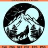 Howling wolf outdoors svg