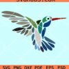 Hummingbird stained glass abstract svg