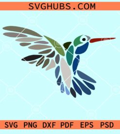 Hummingbird stained glass abstract svg