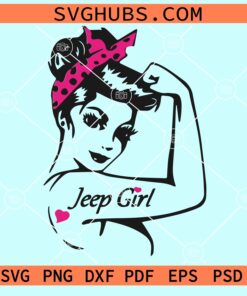 Jeep girl Rosie the Riveter svg
