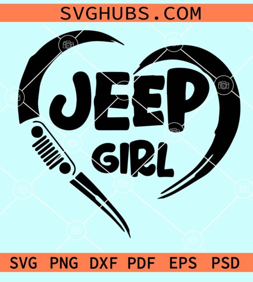 Jeep girl heart svg