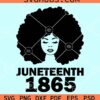 Juneteenth 1865 Afro woman svg