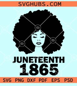 Juneteenth 1865 Afro woman svg