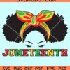 Juneteenth Afro puffs messy bun svg