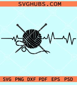 Knitting heartbeat svg