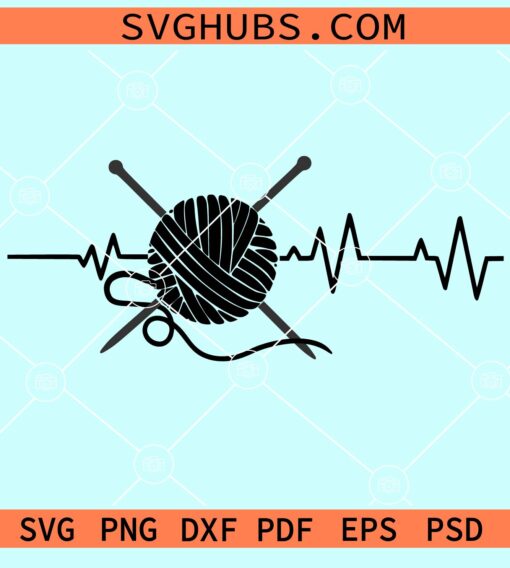 Knitting heartbeat svg