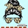 Leopard messy bun svg