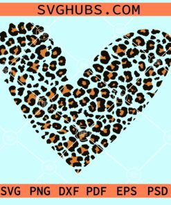 Leopard print heart svg