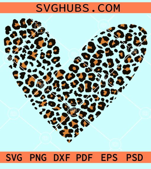 Leopard print heart svg