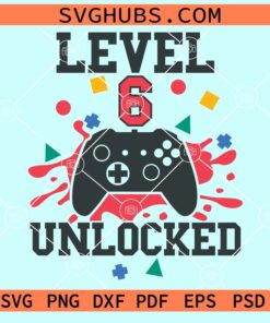 Level 6 unlocked gamer svg