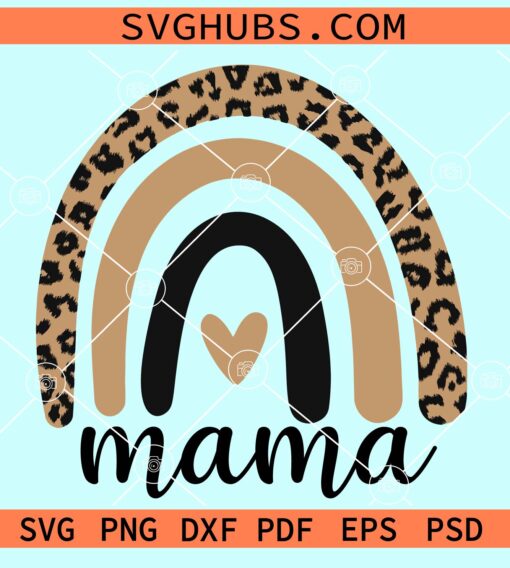 Mama Leopard rainbow svg