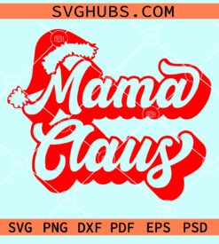 Mama claus with santa hat svg