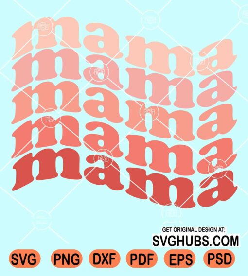 Mama wavy letters svg