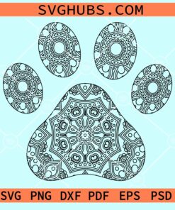Mandala dog paw svg