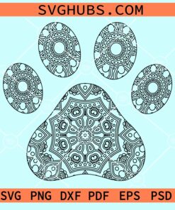 Mandala dog paw svg