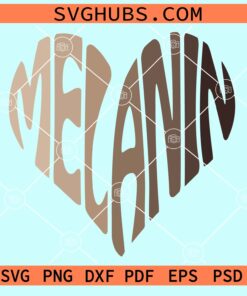 Melanin heart wavy letters svg