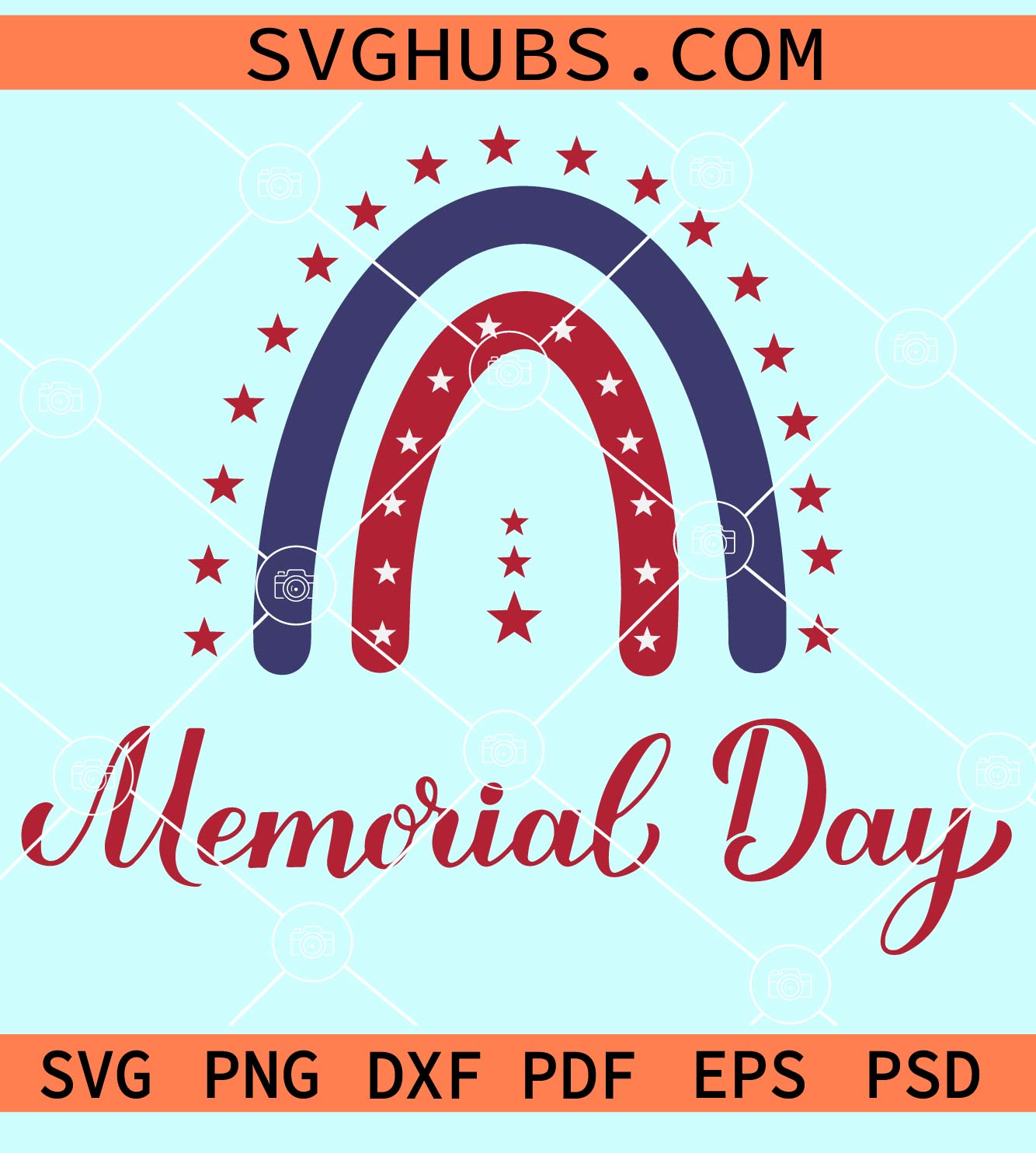Memorial day rainbow svg, Memorial day svg, American rainbow svg, Stars
