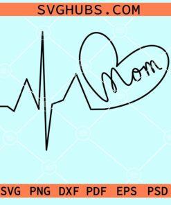 Mom heartbeat svg