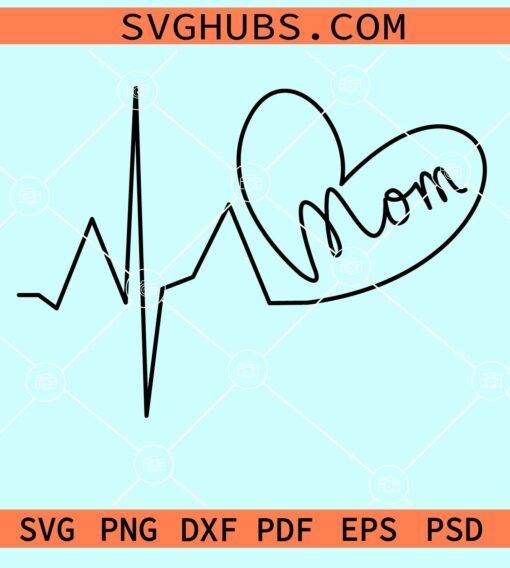 Mom heartbeat svg