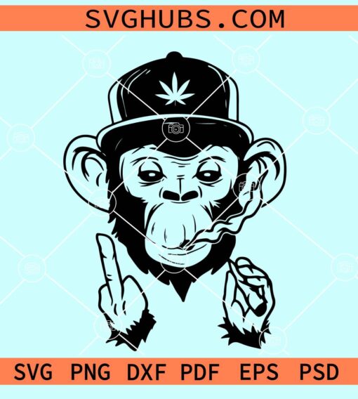 Monkey smoking joint SVG