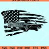 Muscle classic car with American flag svg