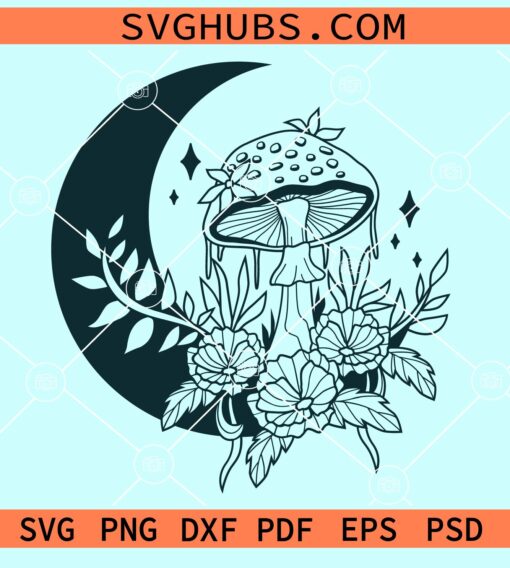 Mushroom moon svg